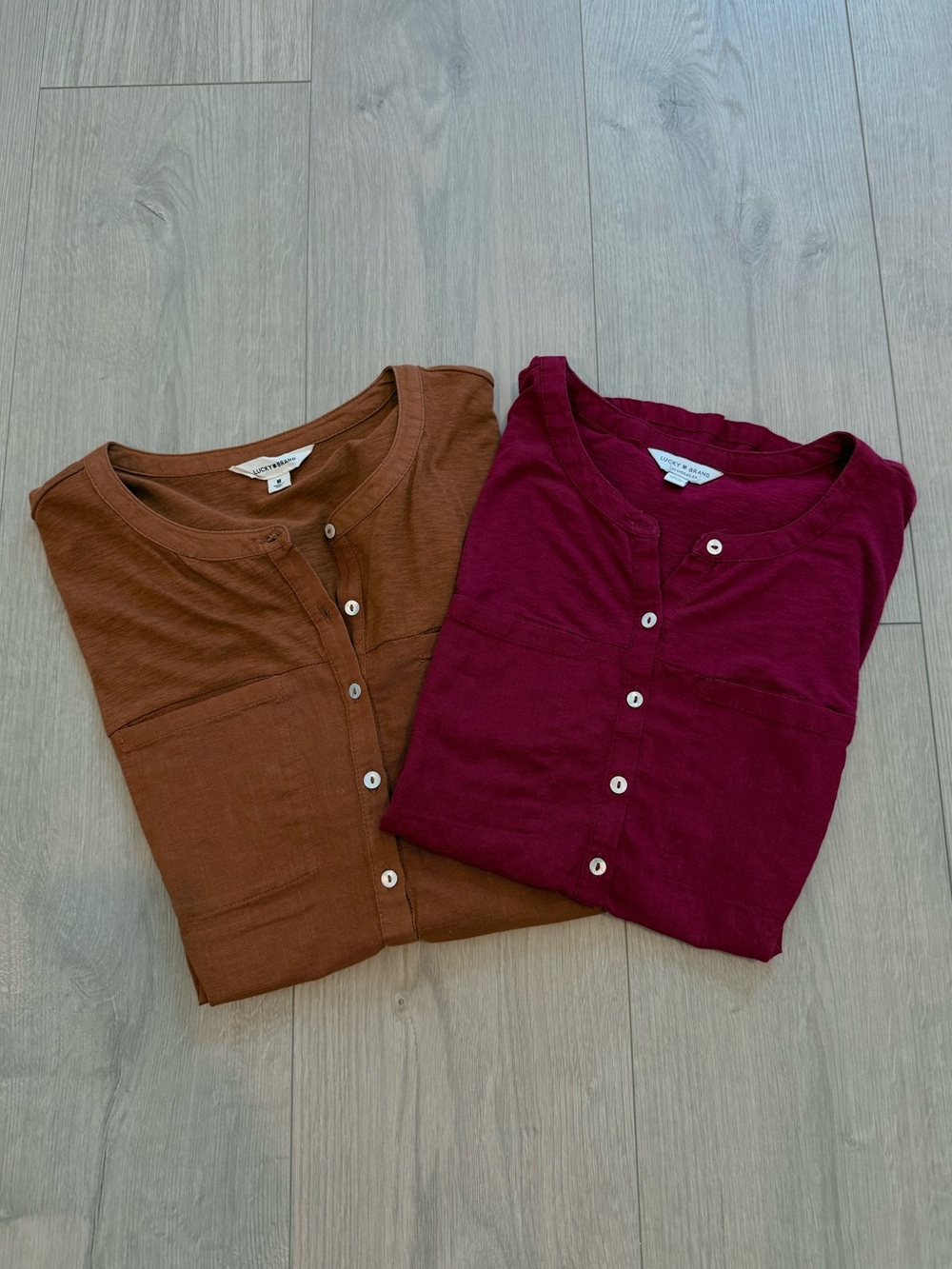 2 lucky brand Henley tops